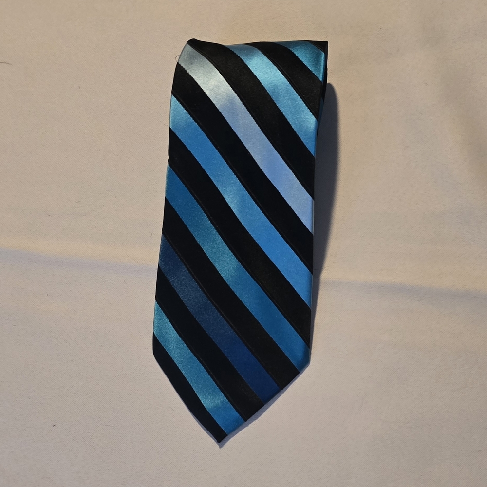George Blue and Black Striped Tie